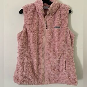 Columbia Large Twisp Trail Pink Fleece Vest Lined Full Zip MSRP $50 New no tag
